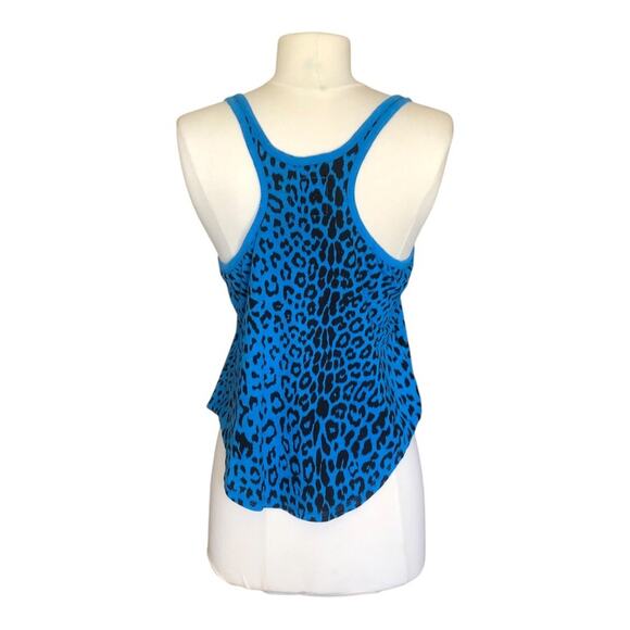 Chaser NWT Women’s Animal Print Pullover Knit Tank Top Small Royal Blue Scoop - Picture 6 of 14